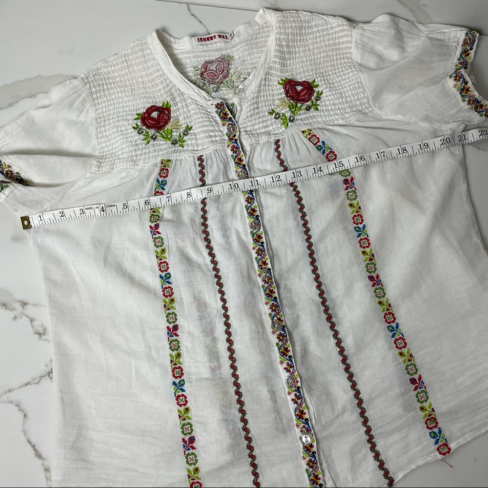 Johnny Was Blouse Rose Embroidered - Picture 11 of 14